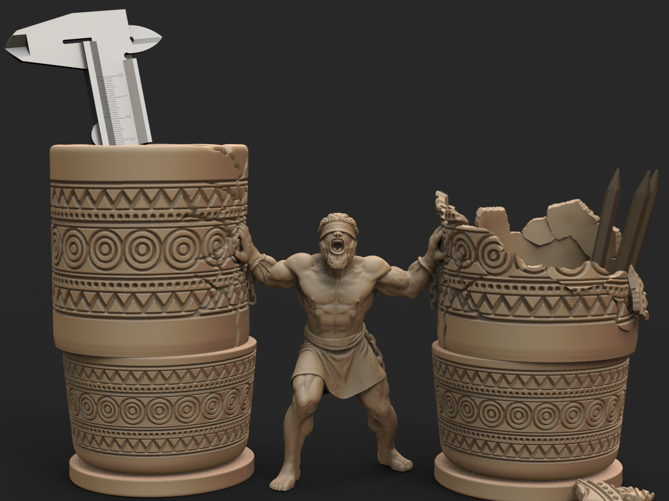 Samson  in the temple of Dagon Desk Organizer