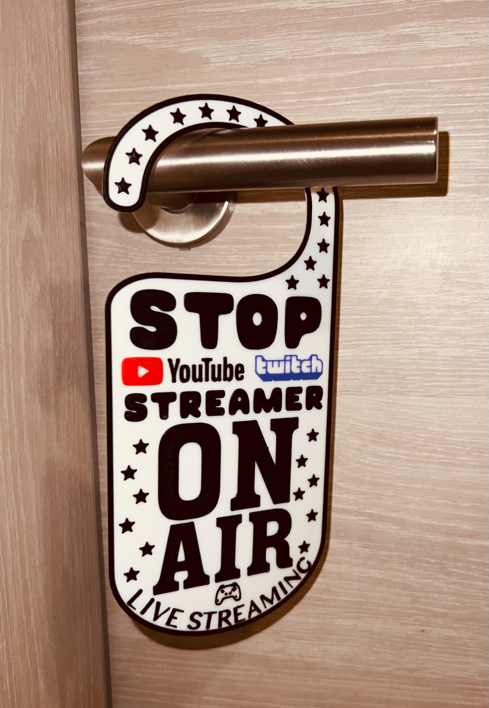 Streamer Door Sign - Do not Disturb the Youtube or Twitch Streamer