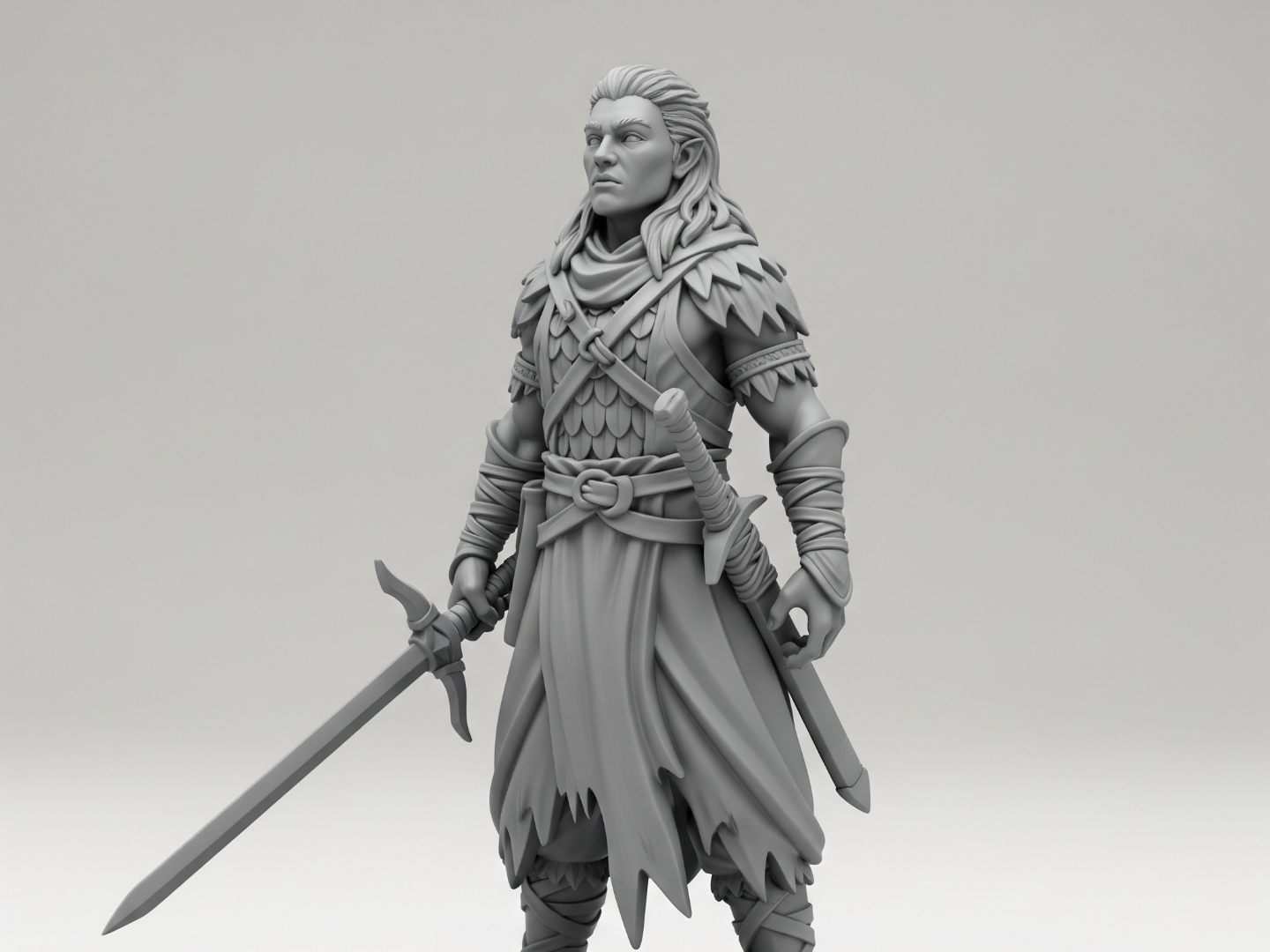 Elf Fighter Figure DND