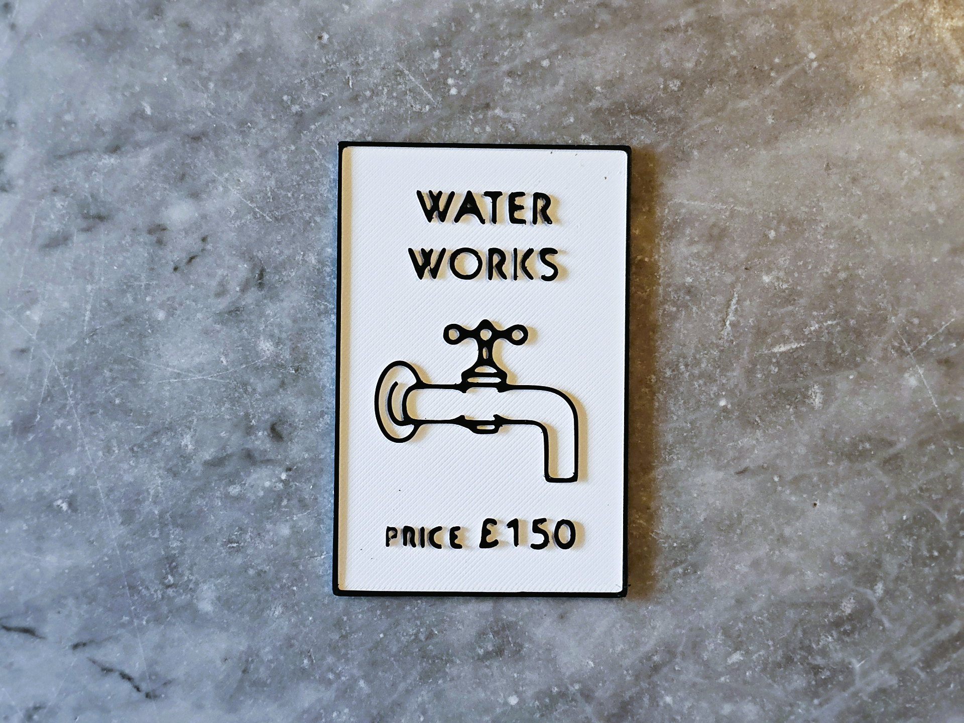 Monopoly Water Works sign