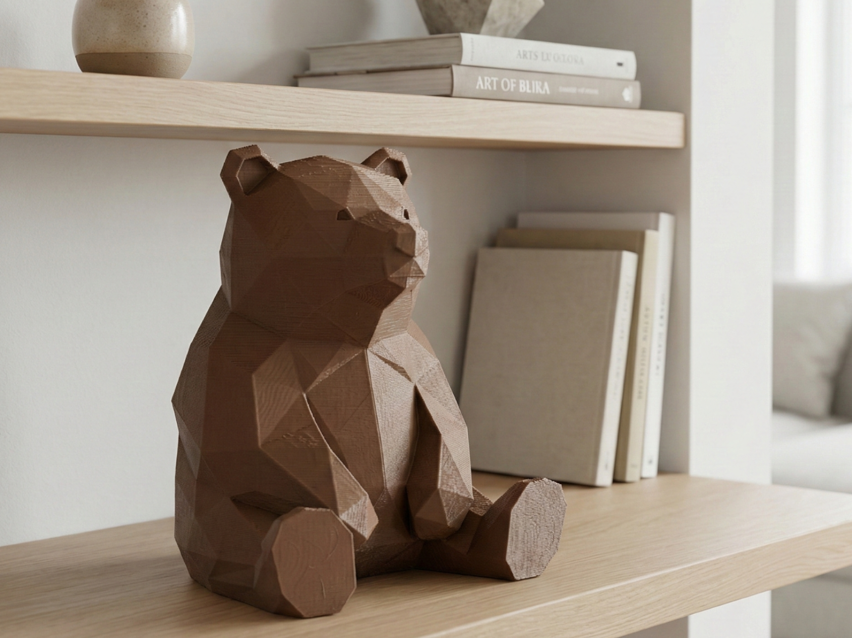 Oso Low Poly Sentado