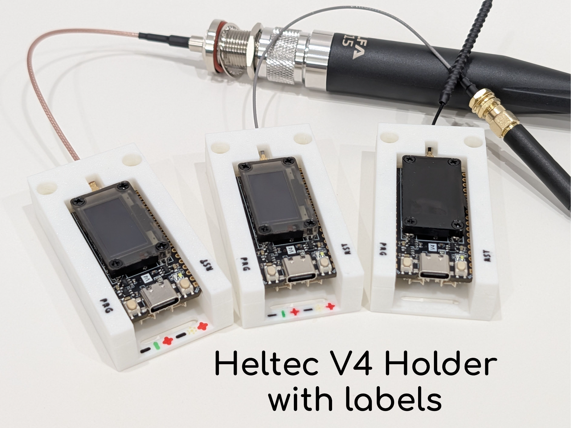 Heltec V4 Holder w/Antenna Pigtail Stress Relief