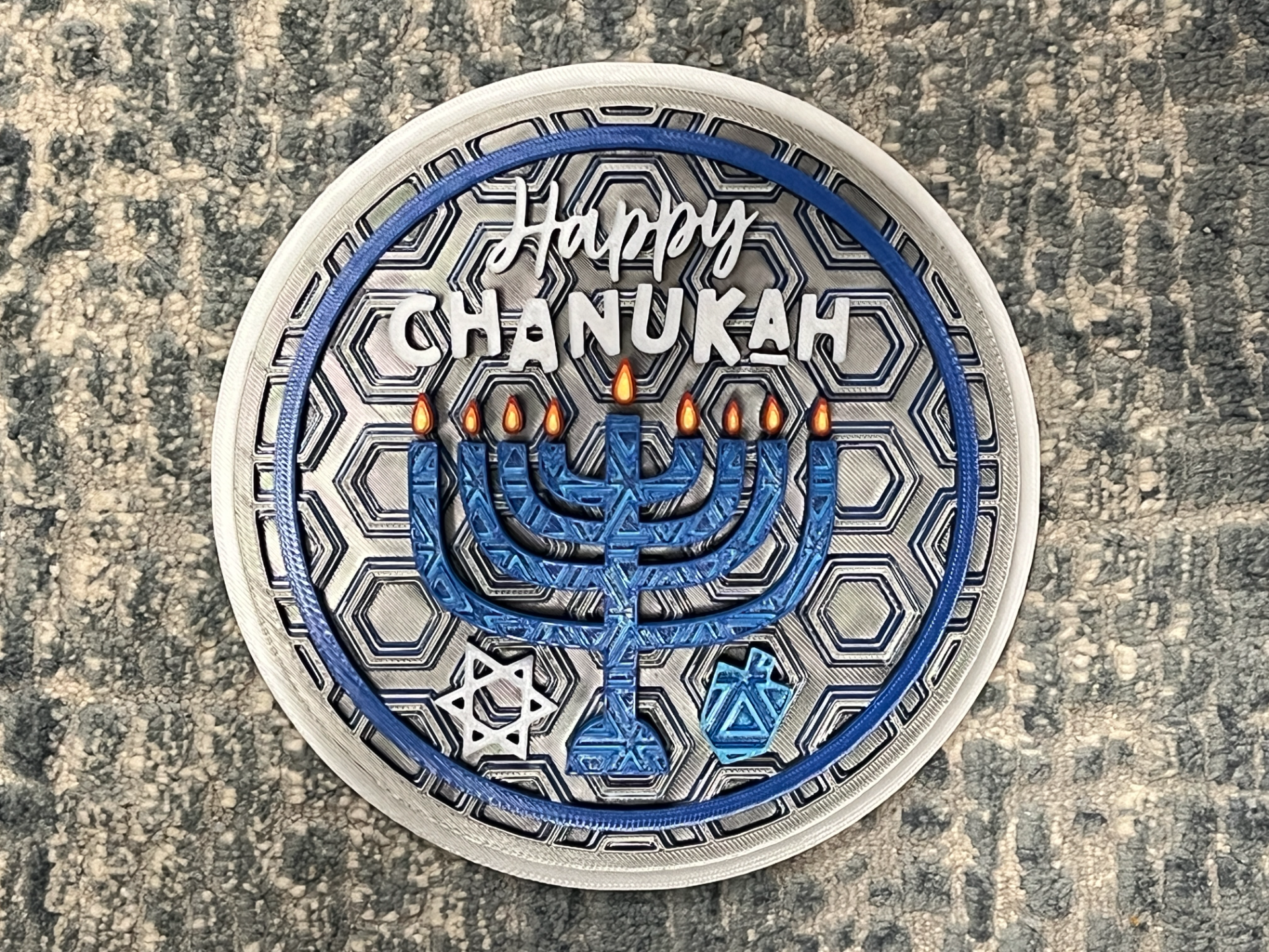 Happy Chanukah Dimensional Mosaic