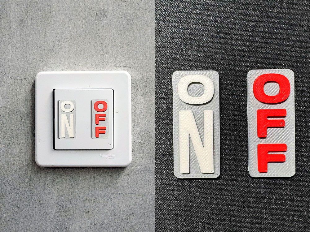 ON/OFF Vertical Sign For Switch