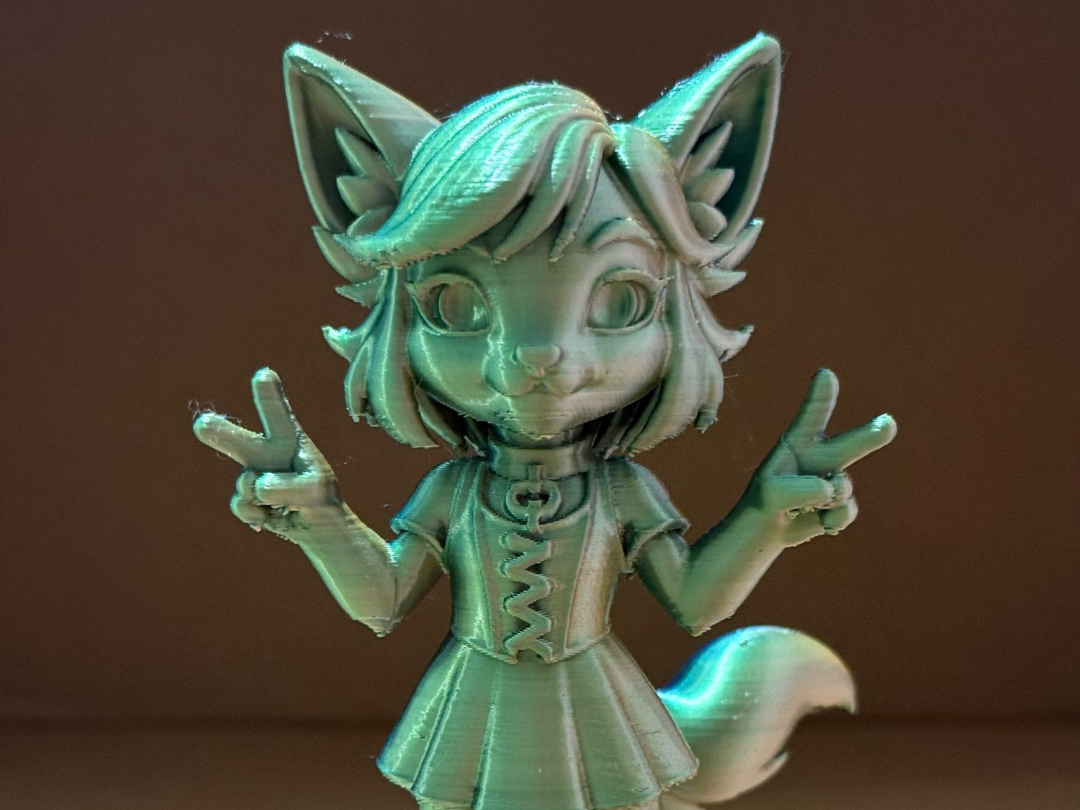 Anime Catgirl Idol – Gothic Chibi Statue