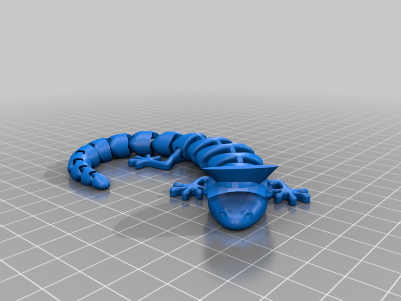 Articulated lizard wearing policeman hat
