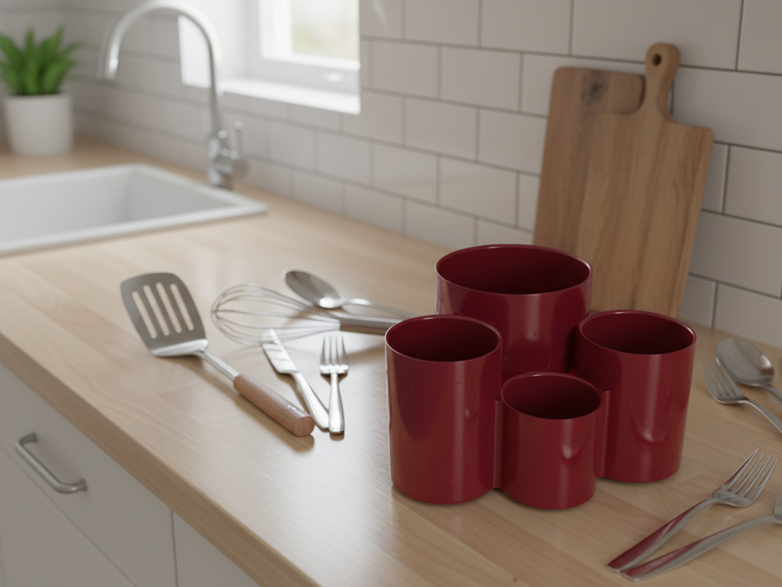 Multi Compartment Utensil Holder