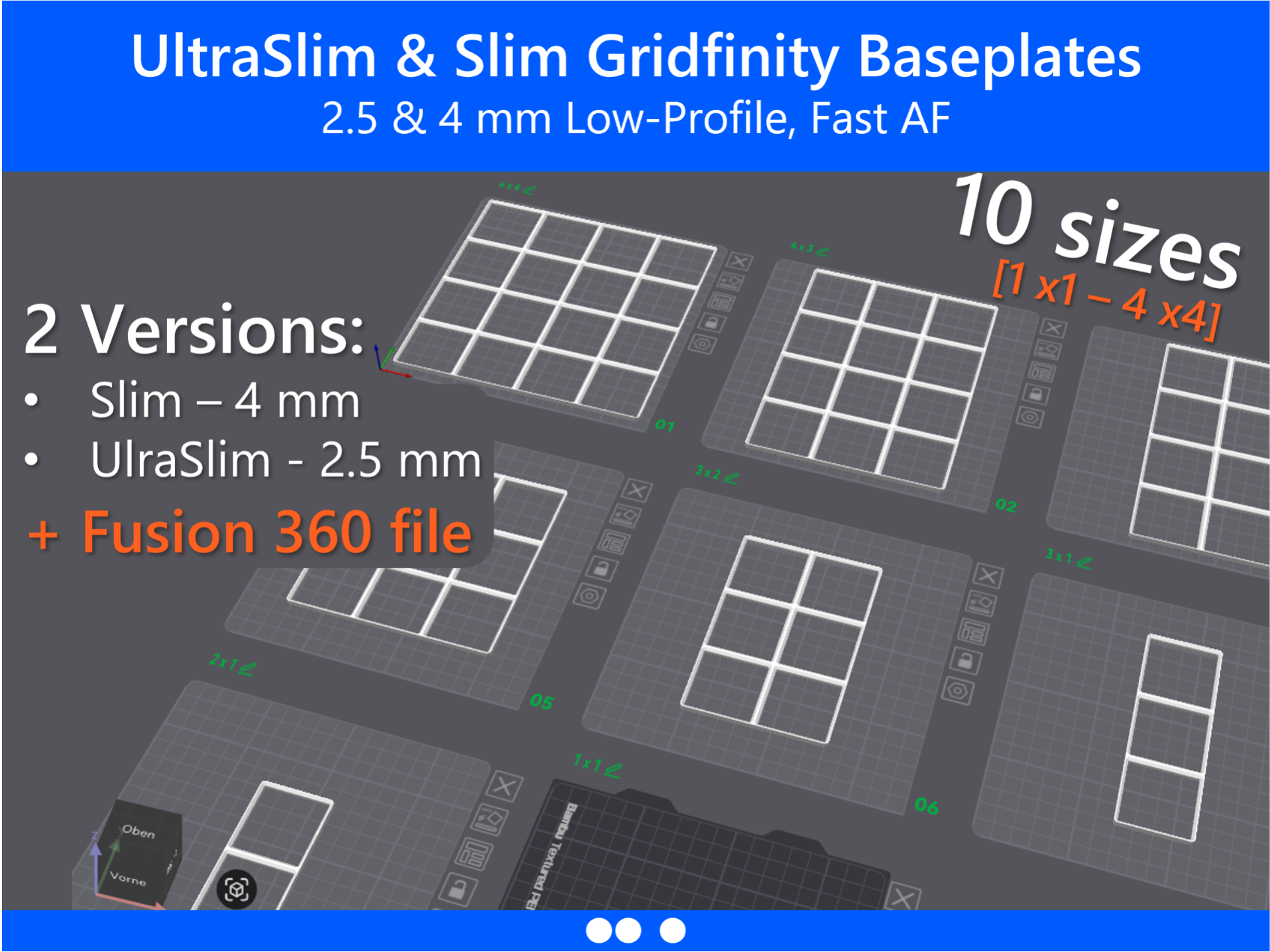 UltraSlim & Slim Gridfinity Baseplates