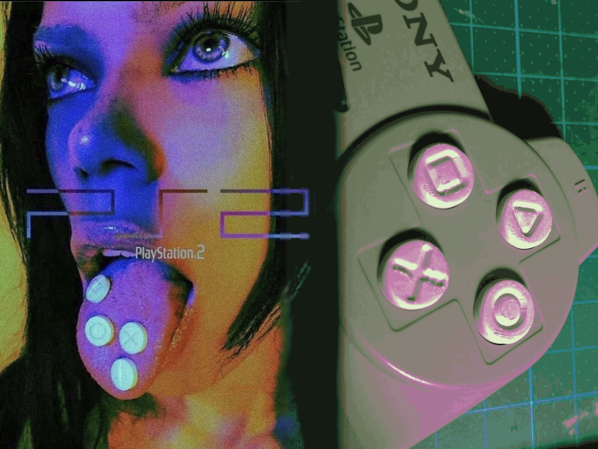 PS2 Ad Inspired Face Buttons - Compatible with 1-4