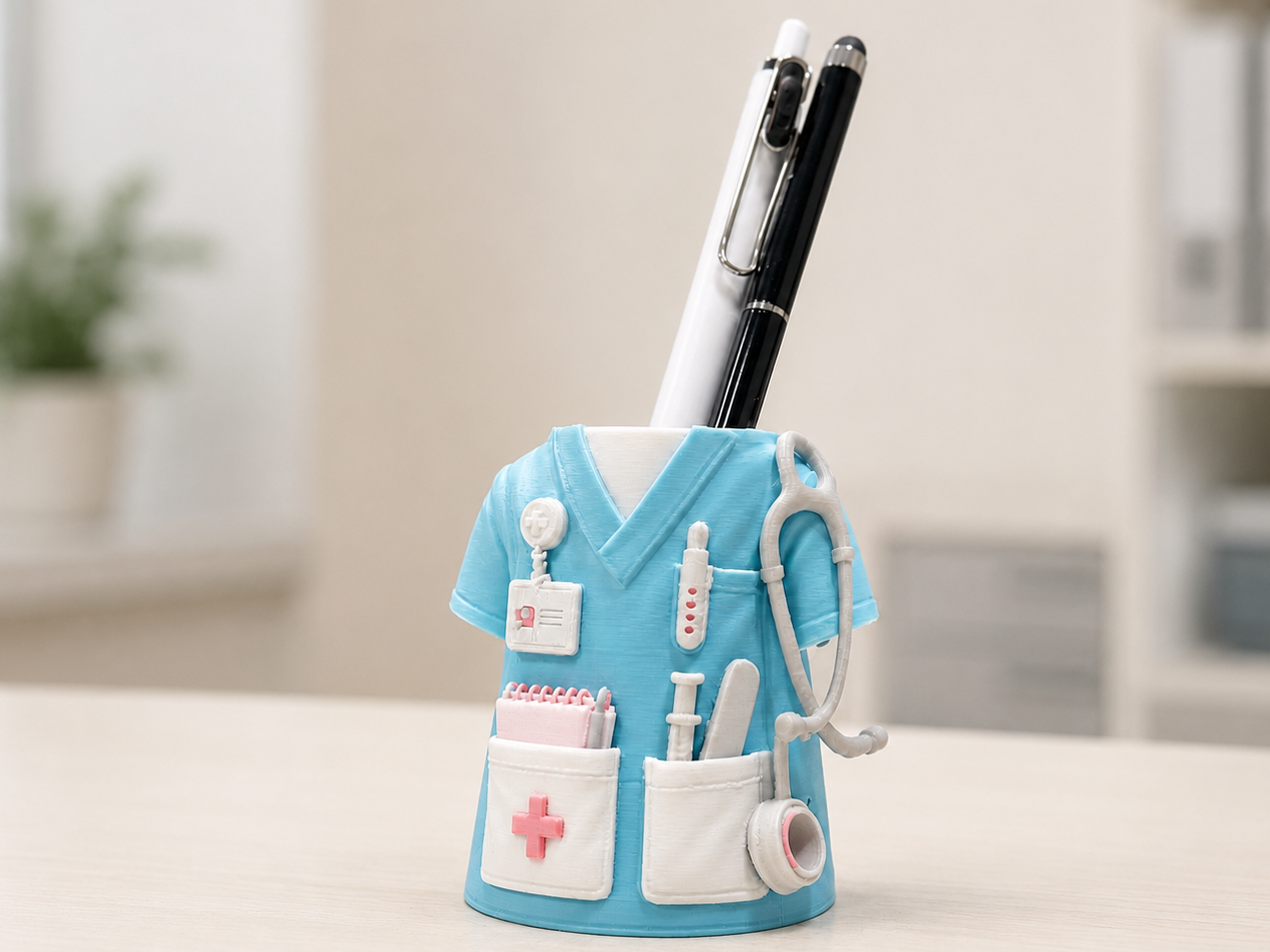 Cute Nurse Uniform Desk Pen Holder