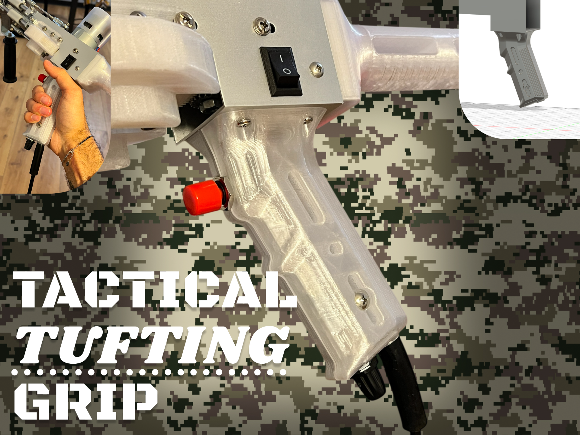 Tactical Grip Mod for Tufting Guns