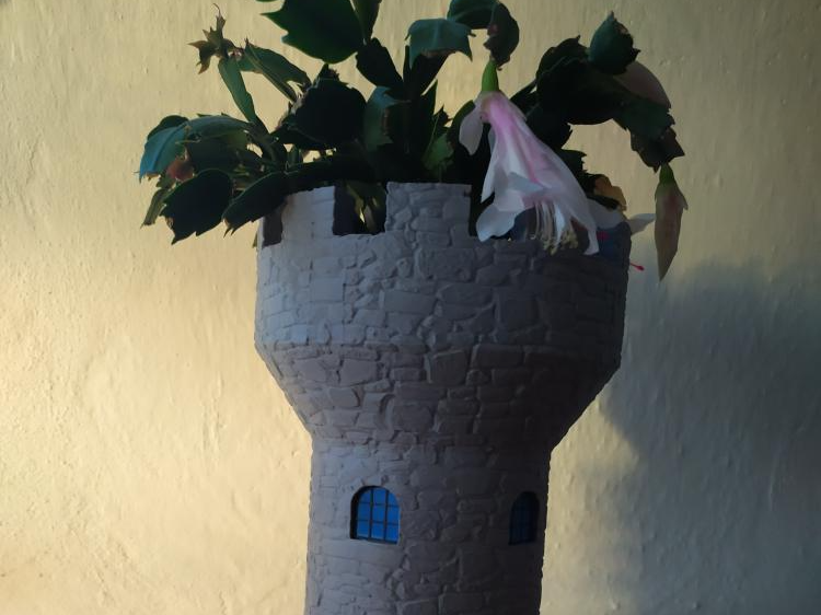 Castle tower for plant / Hradní věž pro květinu