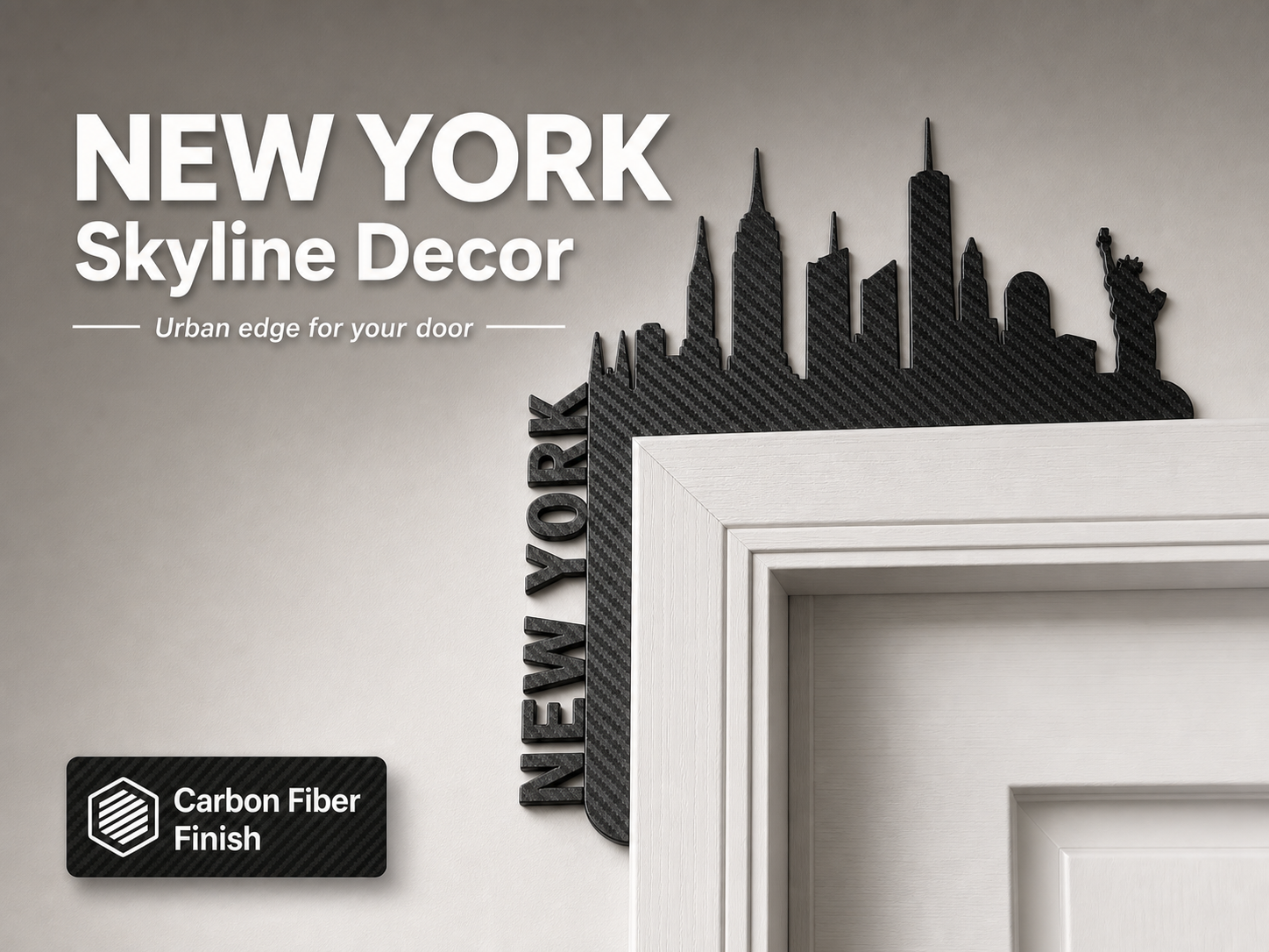 New York Skyline Door Corner Decor