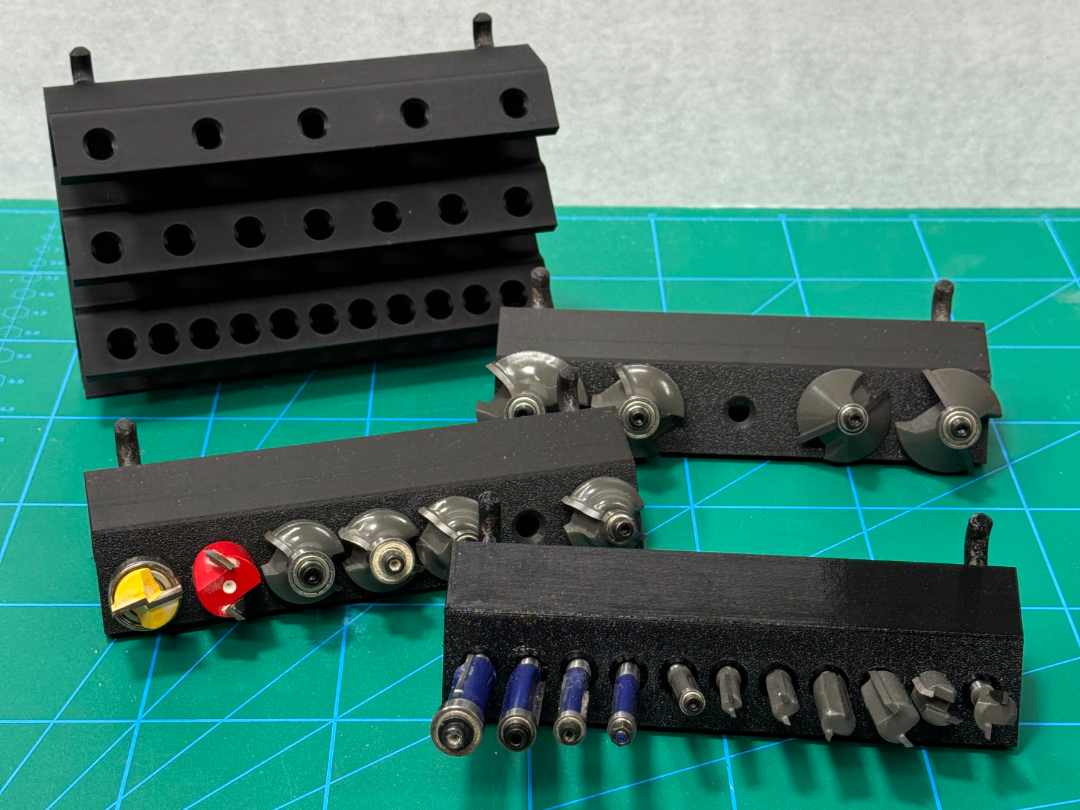 1/4" Shank Router Bit Holders for Pegboard