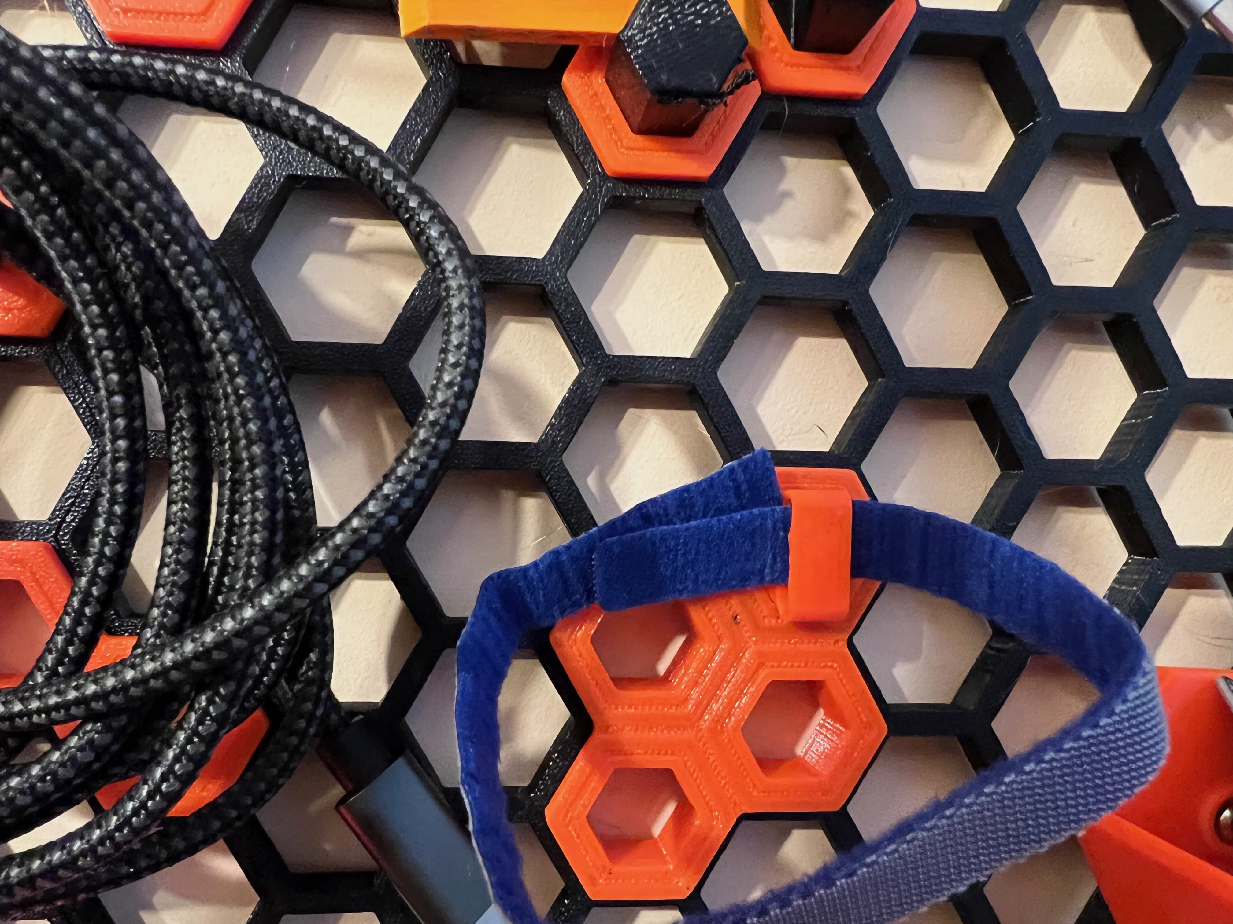 Cable Tie and Velcro for Honeycomb Storage Wall