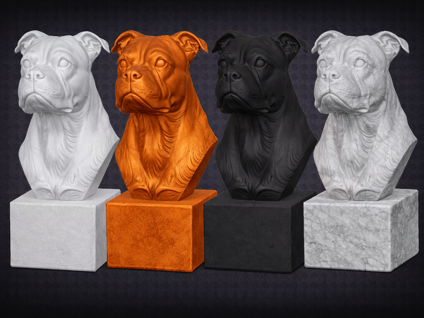 Dog Bust - Staffordshire Terrier