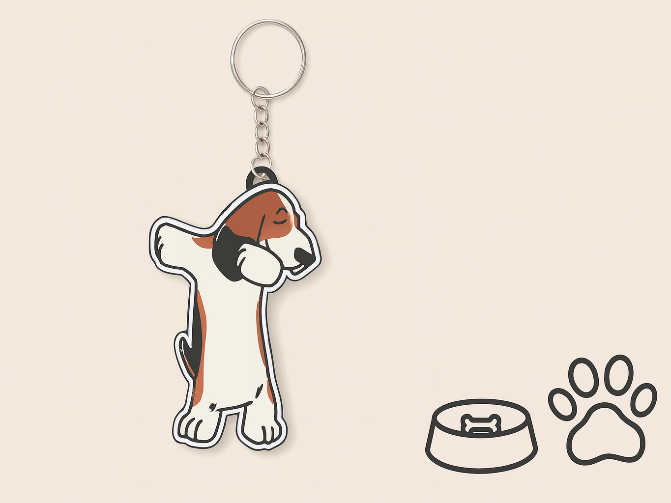 Basset Hound keychain