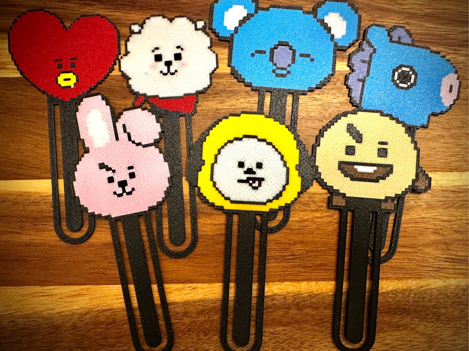 BTS Pixel Art - BT21 - Bookmarks - Freebies - 8Bit