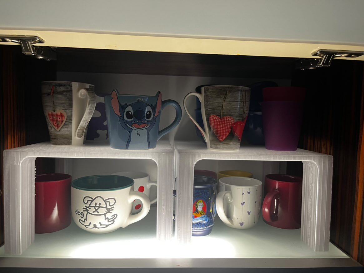 Space-Saving Mug Riser| Kitchen Cupboard Organizer
