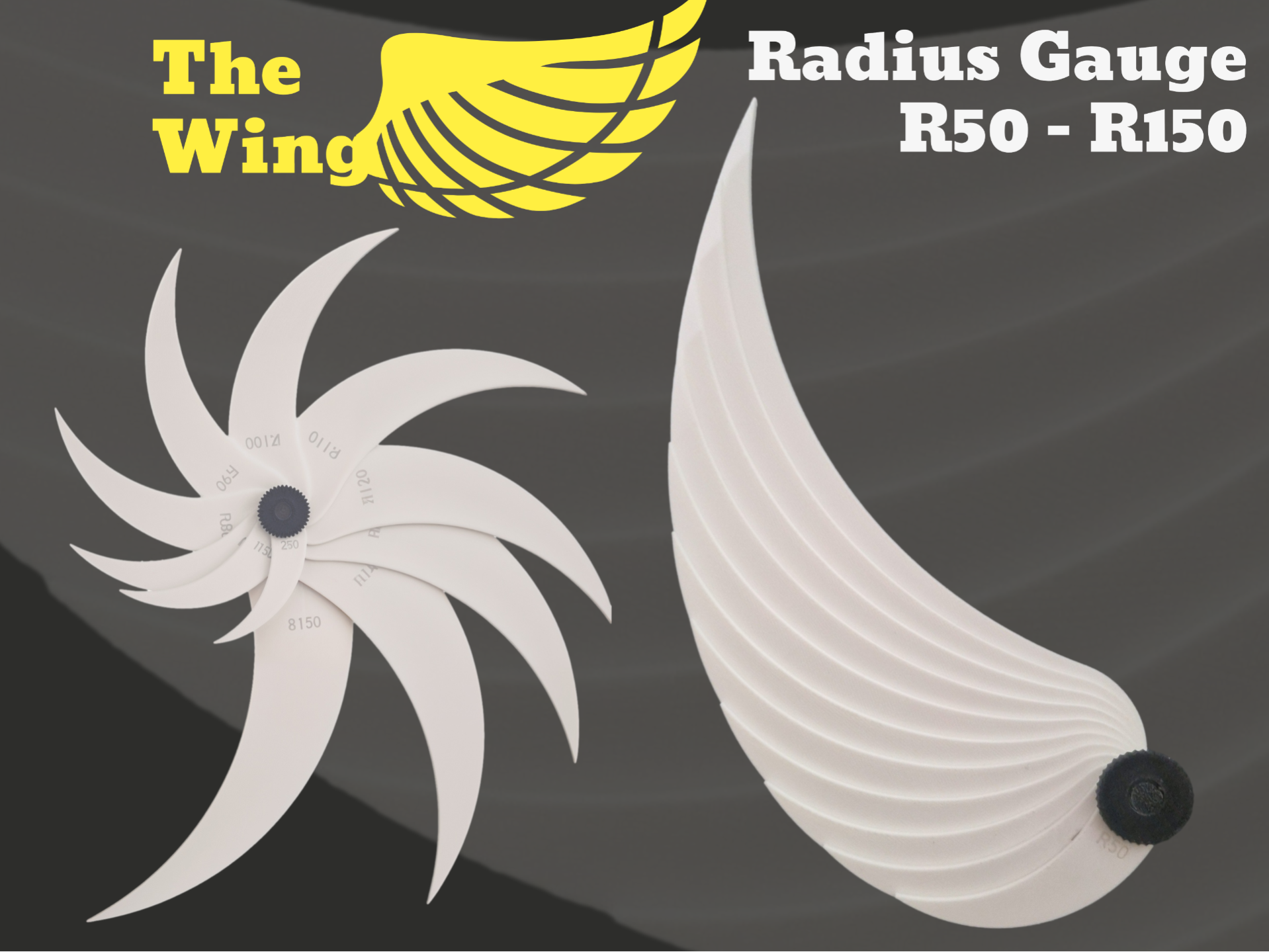 Große Radienlehre R50–R150, Konvex & Konkav RADIUS