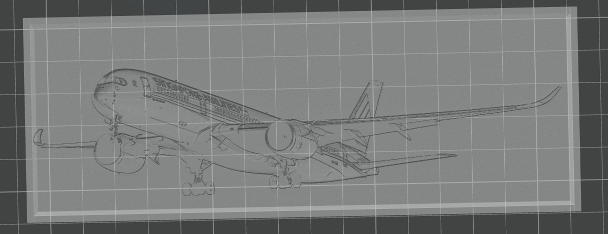 Airbus A350 lithophane