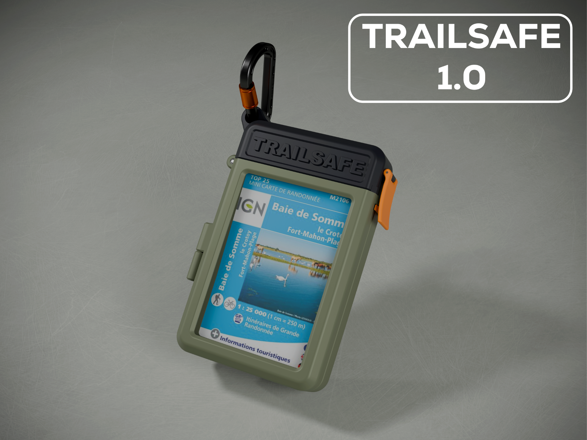 TrailSafe Hiking Case (IGN Map + Compass + Tools)