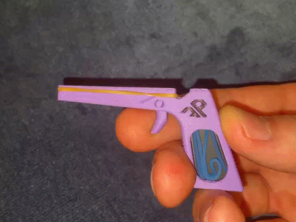 Tiny Rubber Band Gun (Print in Place)