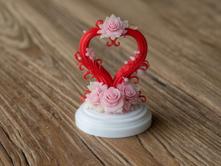 Floral Heart Rose Sculpture / Mother's Day