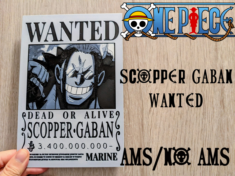 Scopper Gaban Wanted One Piece Hueforge 3 Colores