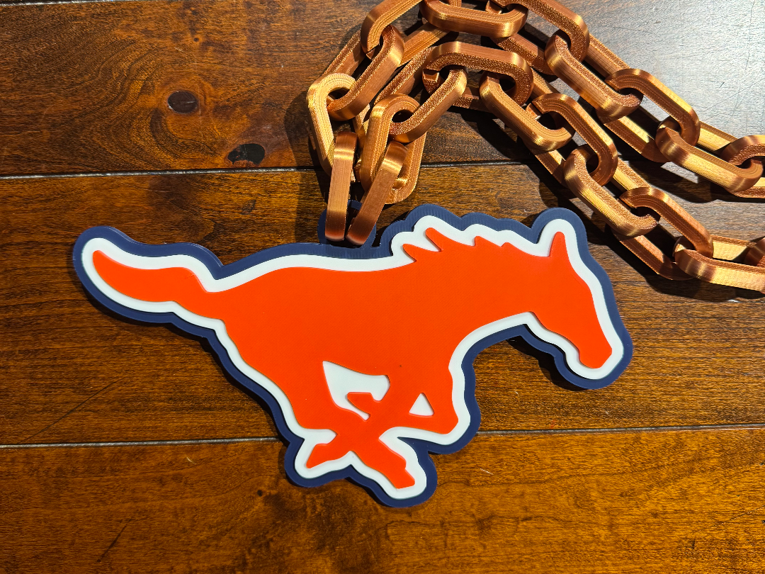 SMU Mustangs Oversized Necklace Logo