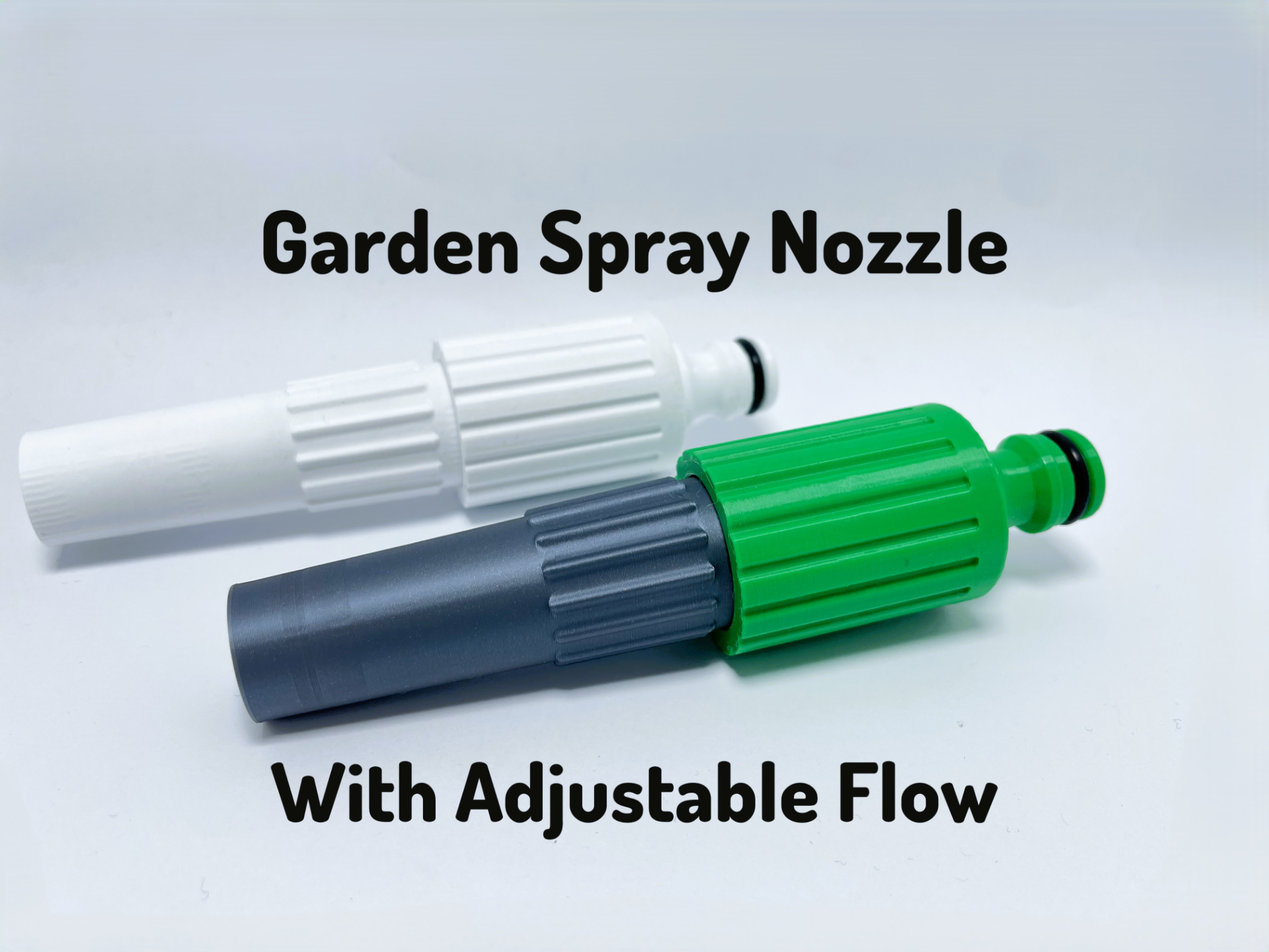 Garden spray nozzle with adjustable flow