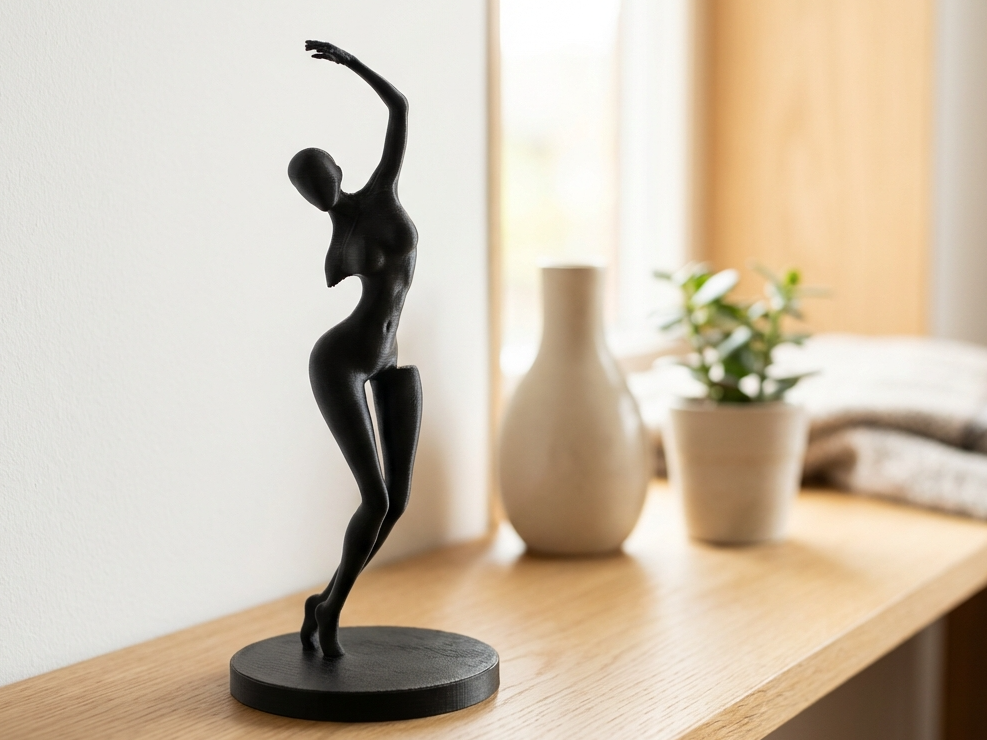 Minimalist Dancer Sculpture – Abstract Female Art