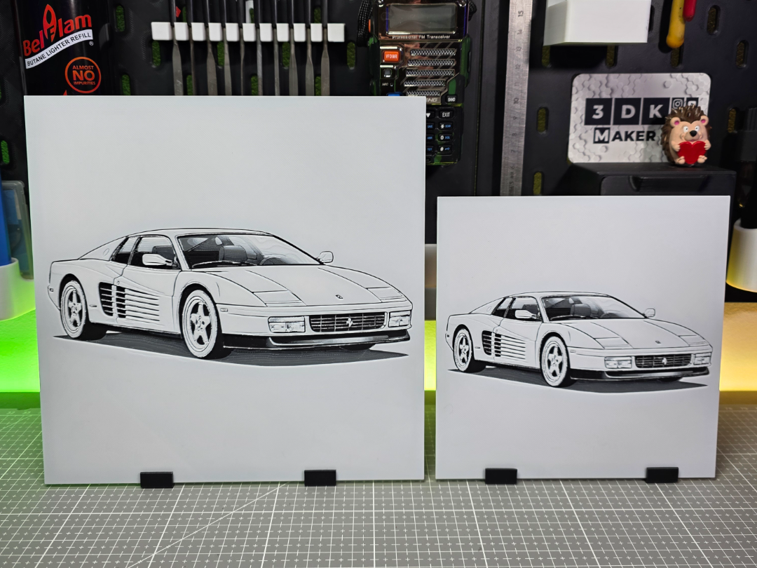 Ferrari Testarossa - Hueforge - 3 Colors