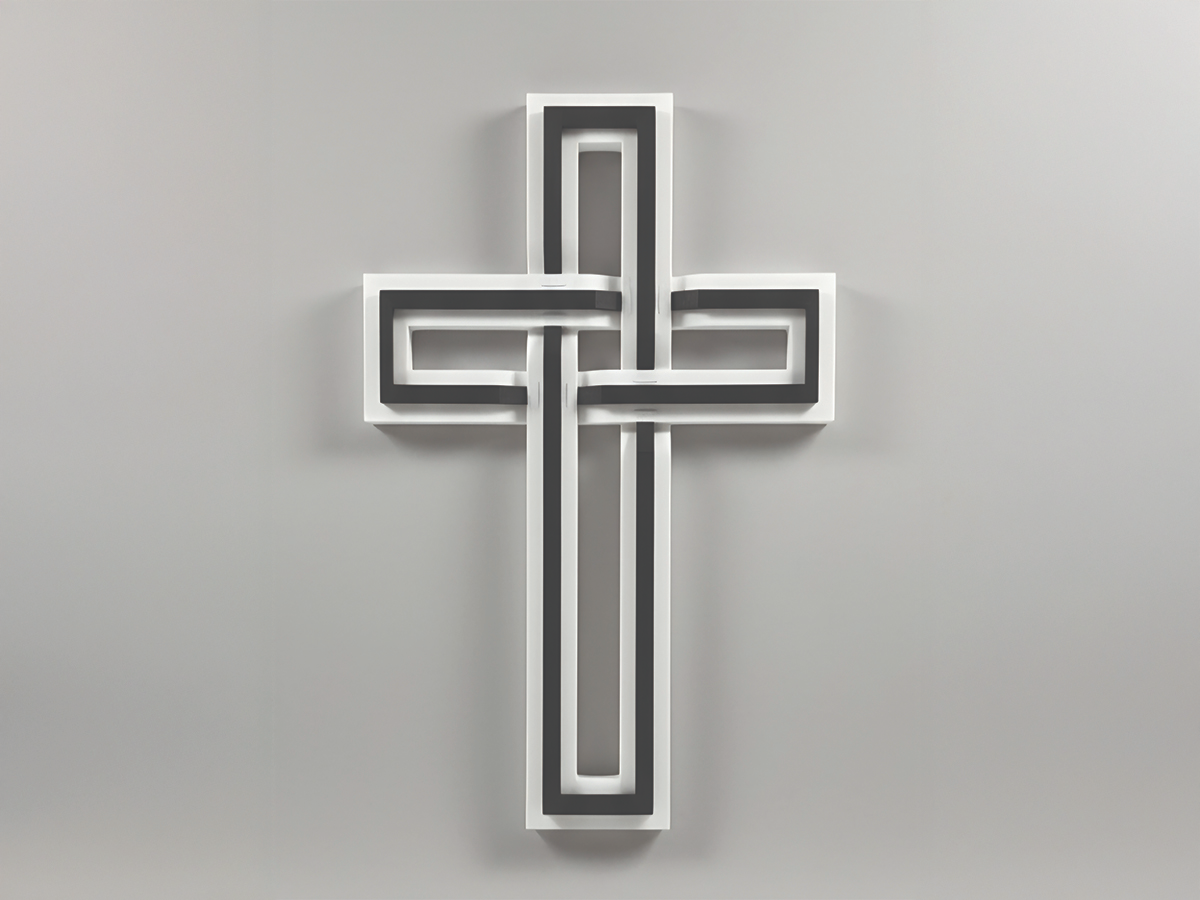 Interwoven Cross with Inlay - Celtic style
