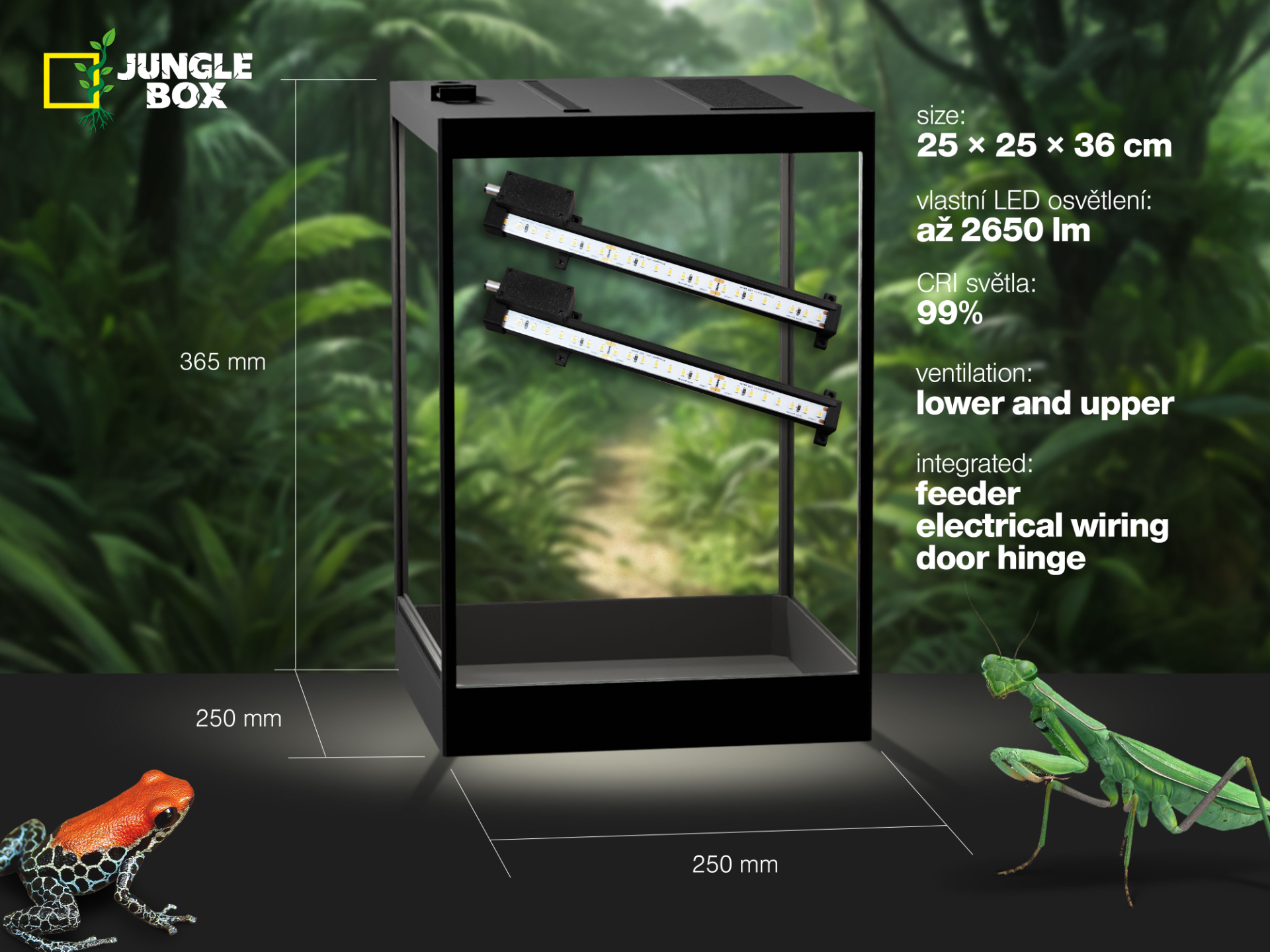 JungleBOX 1 - terrarium 25 × 25 × 36 cm