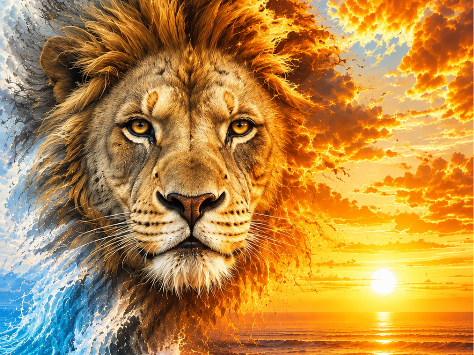 Lion majestueux  – Illustration fantastique
