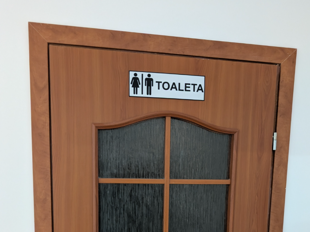 Tablicza napis na drzwi Toaleta damsko męska