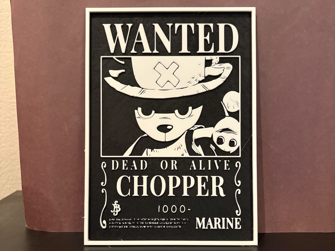Chopper Wanted Poster - One Piece Hueforge