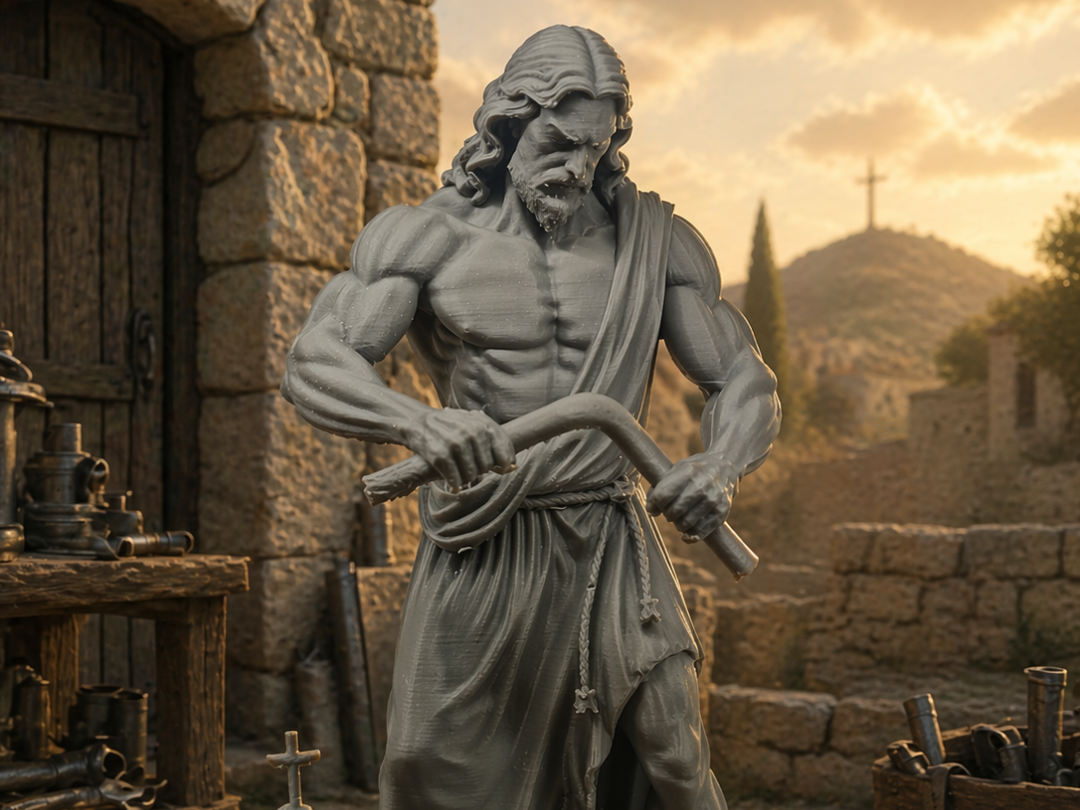 Jesus the Carpenter – Detailed Religious Sculpture