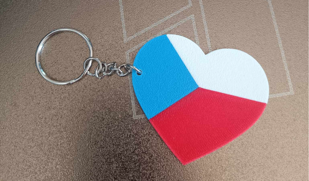 Czech Republic flag - heart keychain