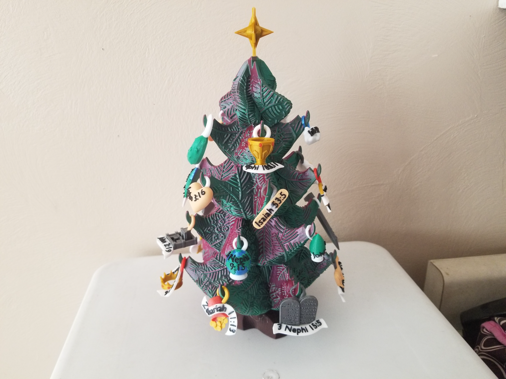 Desktop Christmas Tree with Scripture Ornaments - Church of Jesus Christ of Latter Day Saints