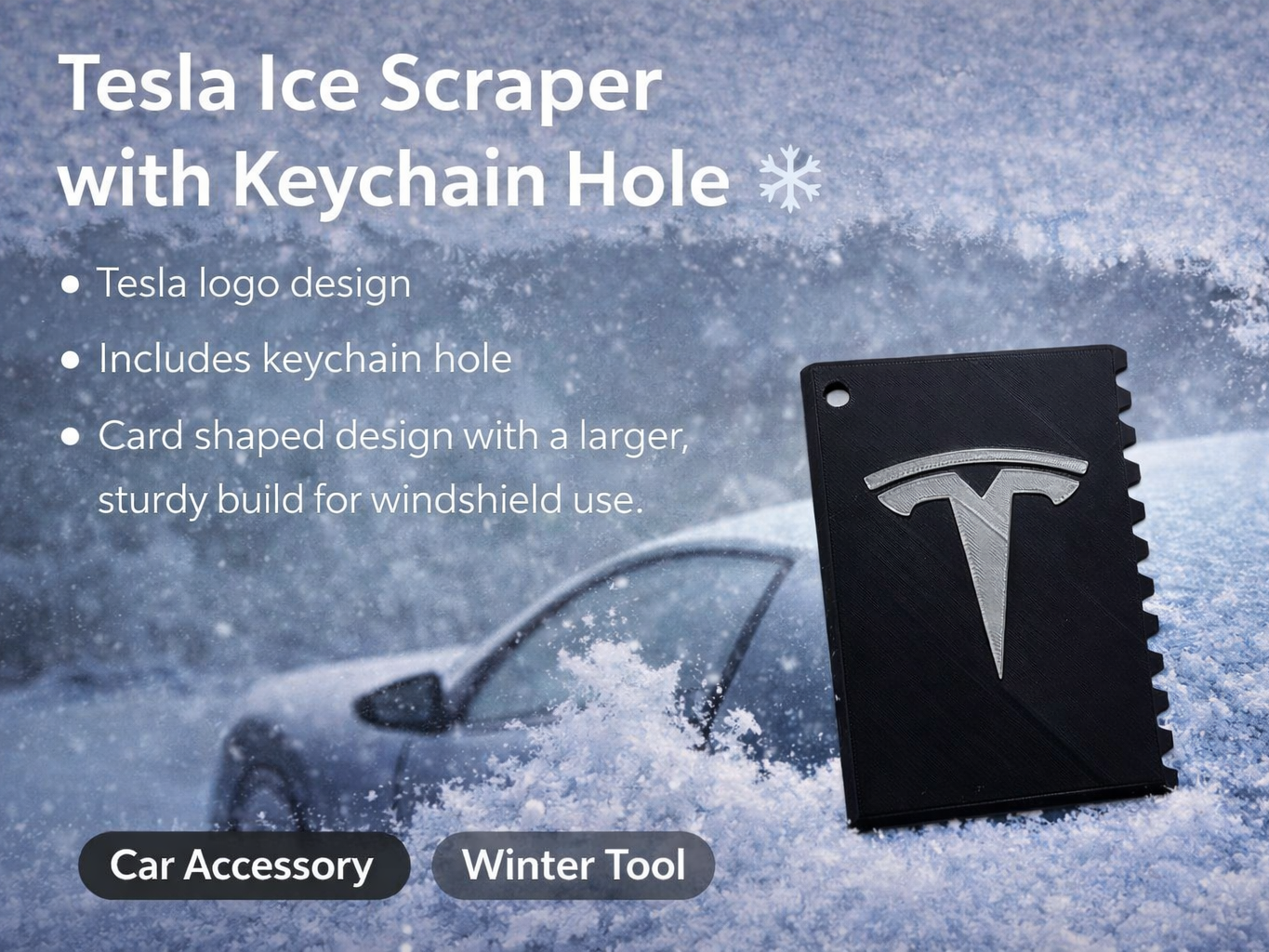 Tesla Logo Icescraper car windshield scraper card
