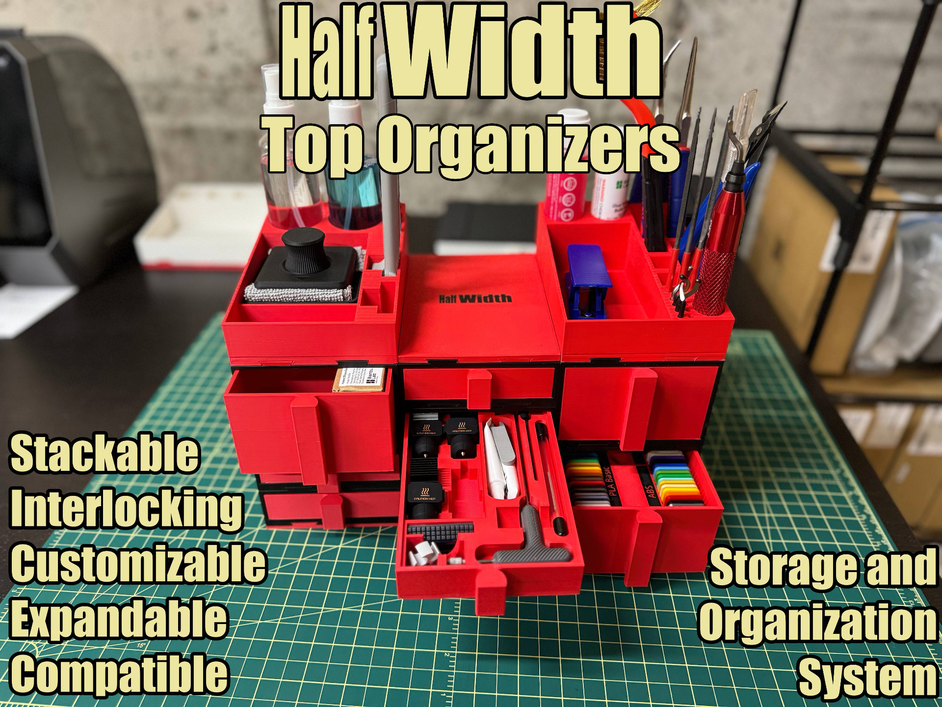 HalfWidth Top Organizers for HalfWidth system