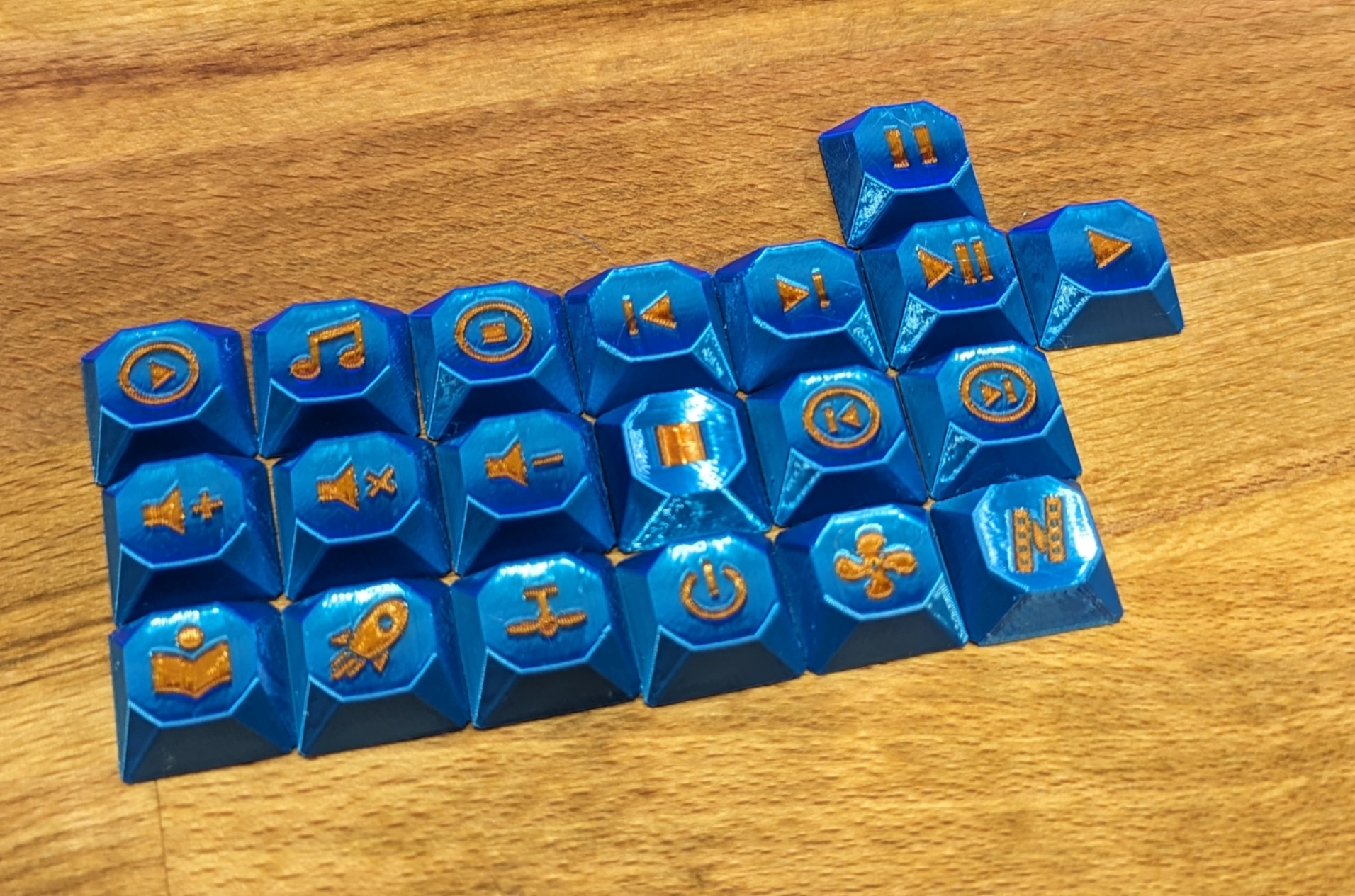 Multi-Color Media (and other) Icon Keycaps