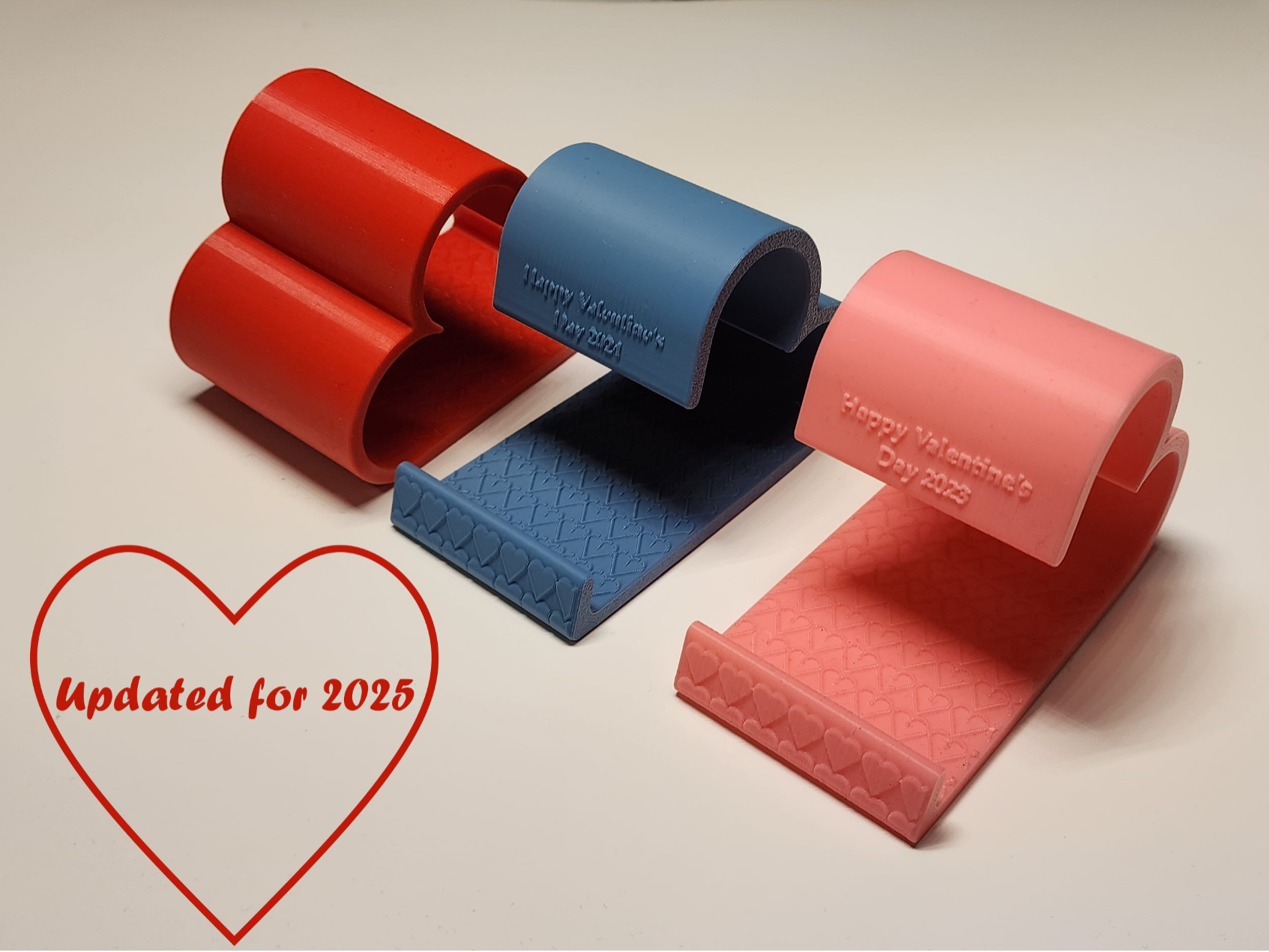 Embossed Heart Phone Holder