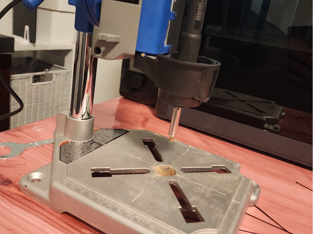Dremel press adapter for thread insert tool