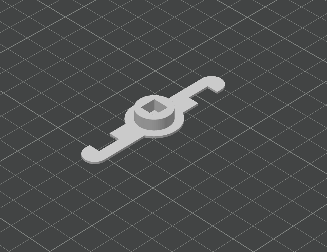flush 6mm square key / wrench / Vierkant