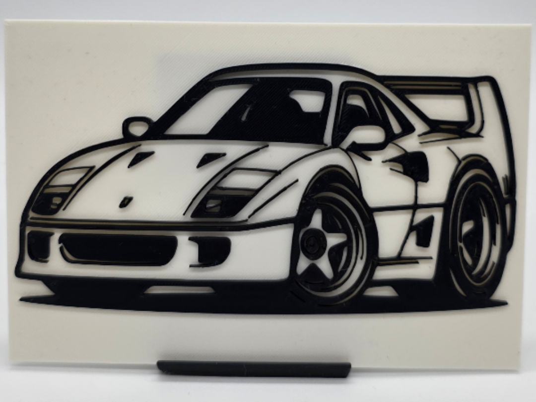 2D Wall Art Ferrari F40 TinyCar