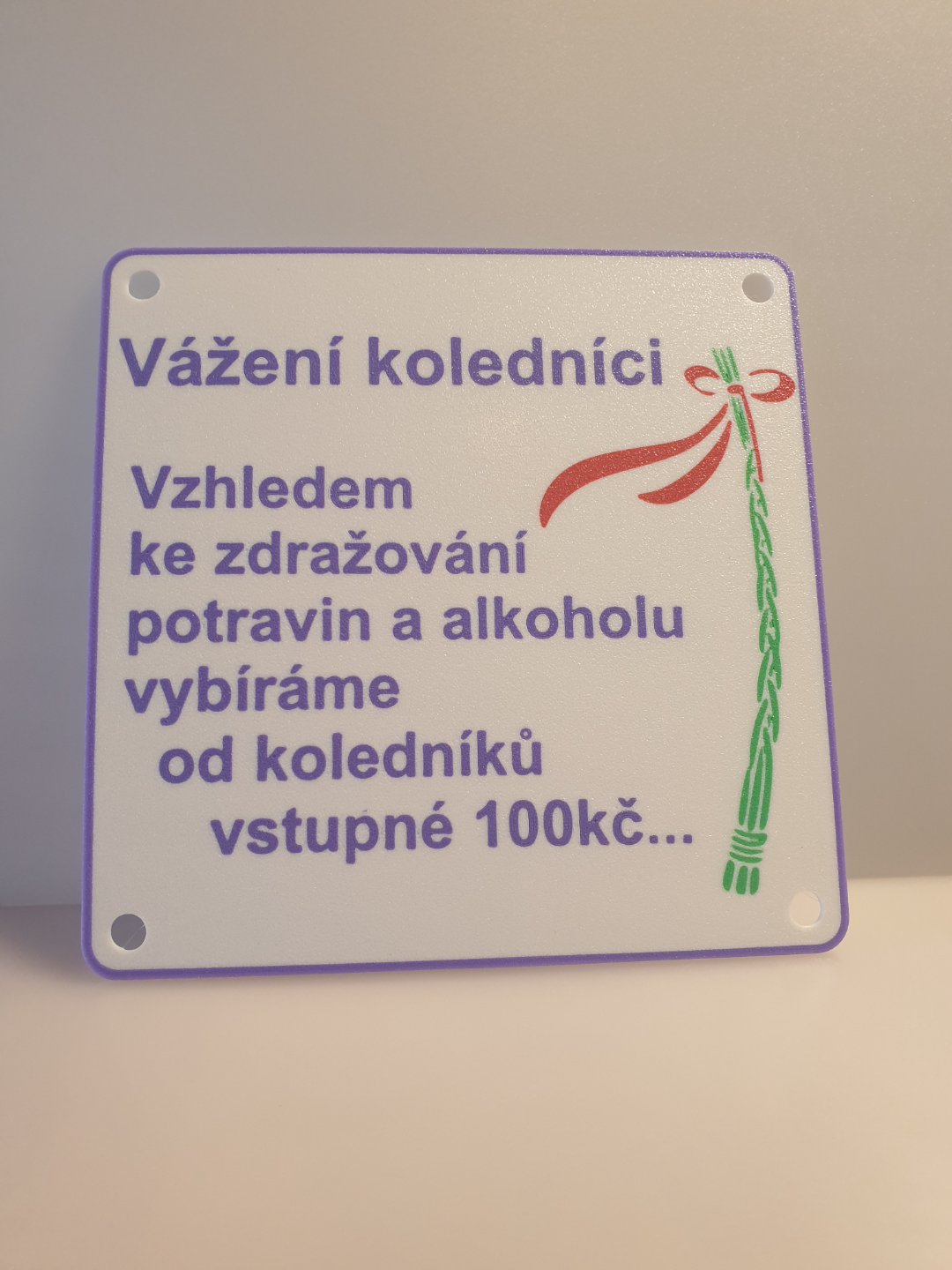 Velikonoce cedule vstupné, koledníci