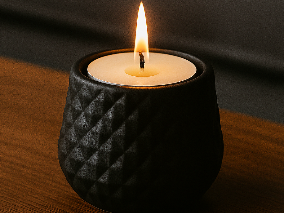 Checkered tea light holder